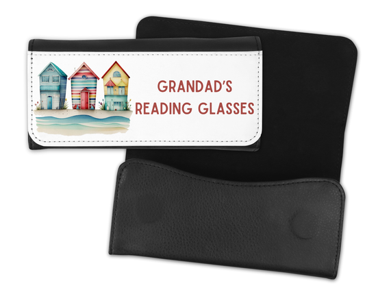 Personalised Glasses Case - Beach Hut Design
