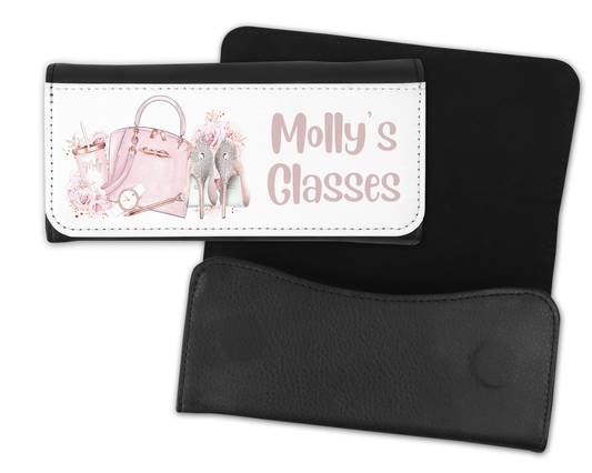 Personalised Glasses Case - Pink Shoes & Handbag