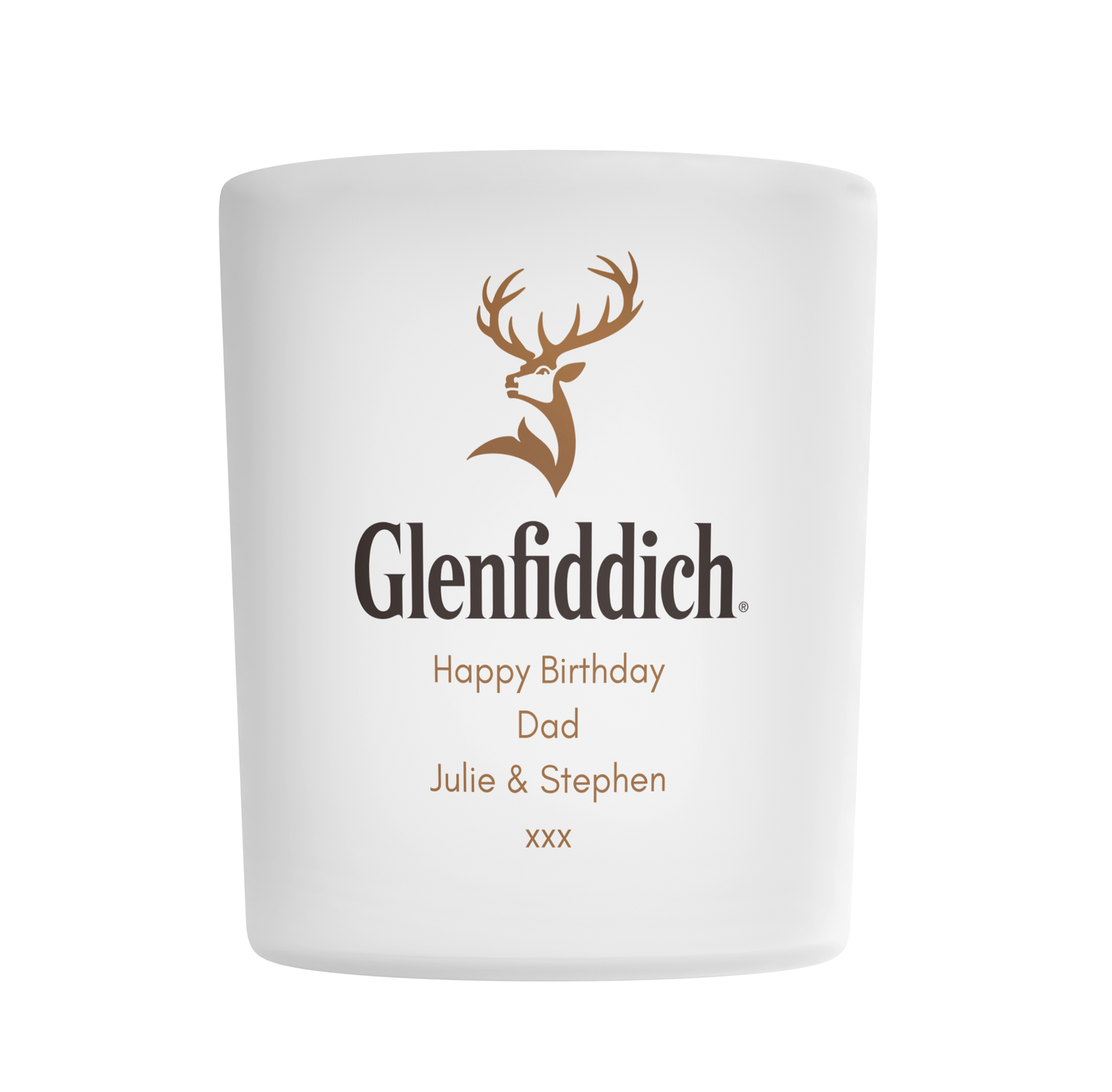 Personalised Frosted Glass Tumbler - Glenfiddich Whisky Design