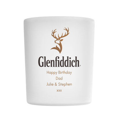 Personalised Frosted Glass Tumbler - Glenfiddich Whisky Design
