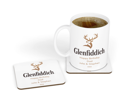 Personalised Glenfiddich Whisky Mug & Coaster