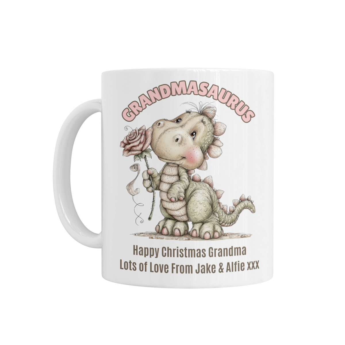 Personalised Ceramic Mug - Nanny/Auntie Dinosaur Design