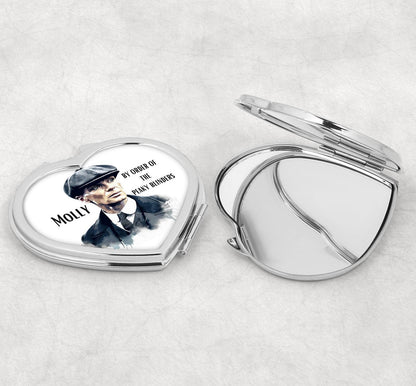 Personalised Heart Compact Mirror - Cillian Murphy Peaky Blinders