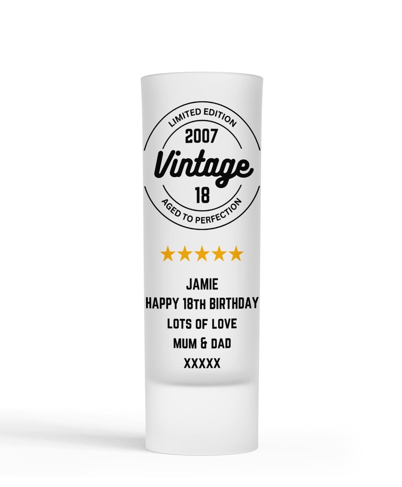 Personalised Shot Glass - Vintage Birthday