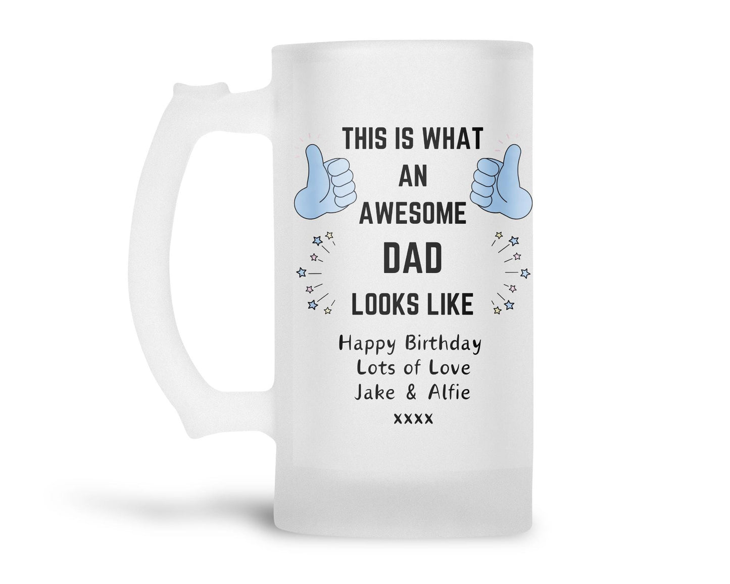 Personalised Frosted Glass Tankard - Awesome Dad | Daddy