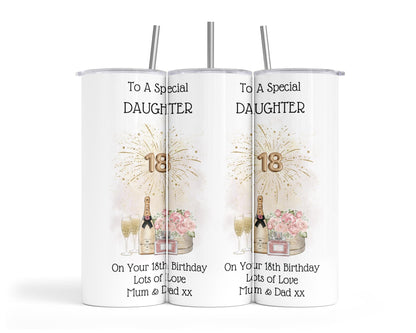 Personalised Insulated Tumbler Travel Bottle - 18th Birthday Daughter
