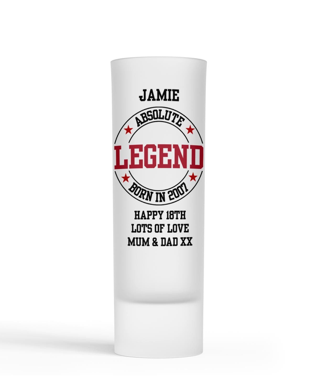 Personalised Shot Glass - Legend