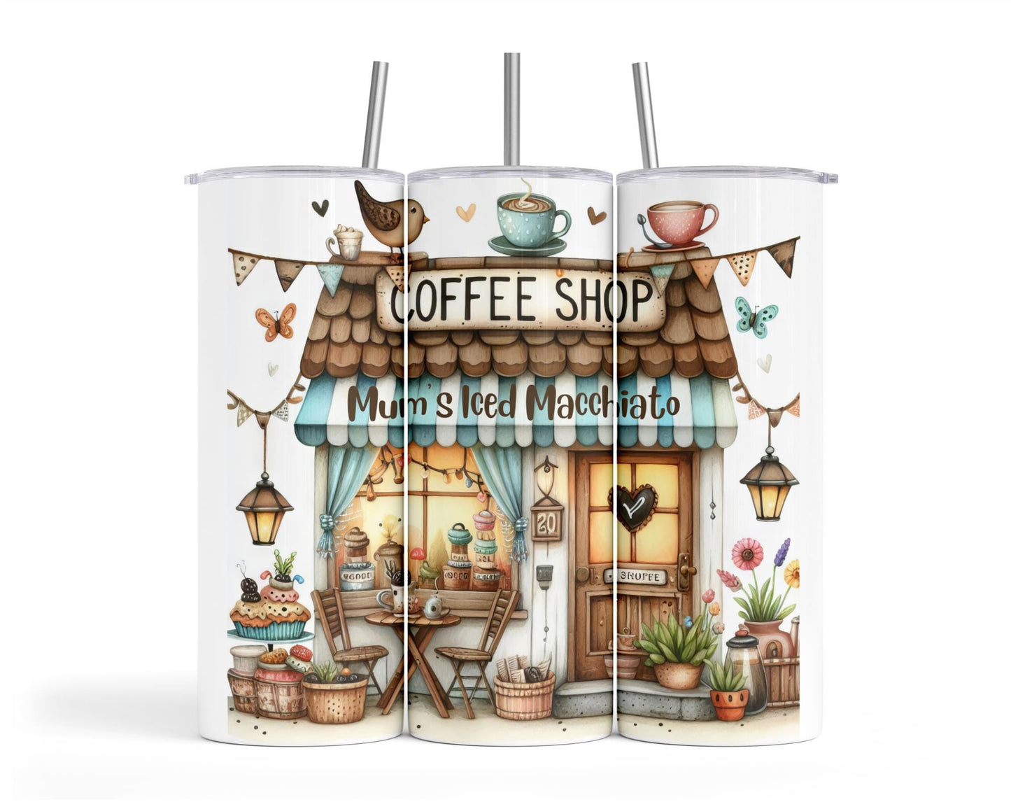 Personalised Insulated Tumbler Travel Bottle - Coffee Shop
