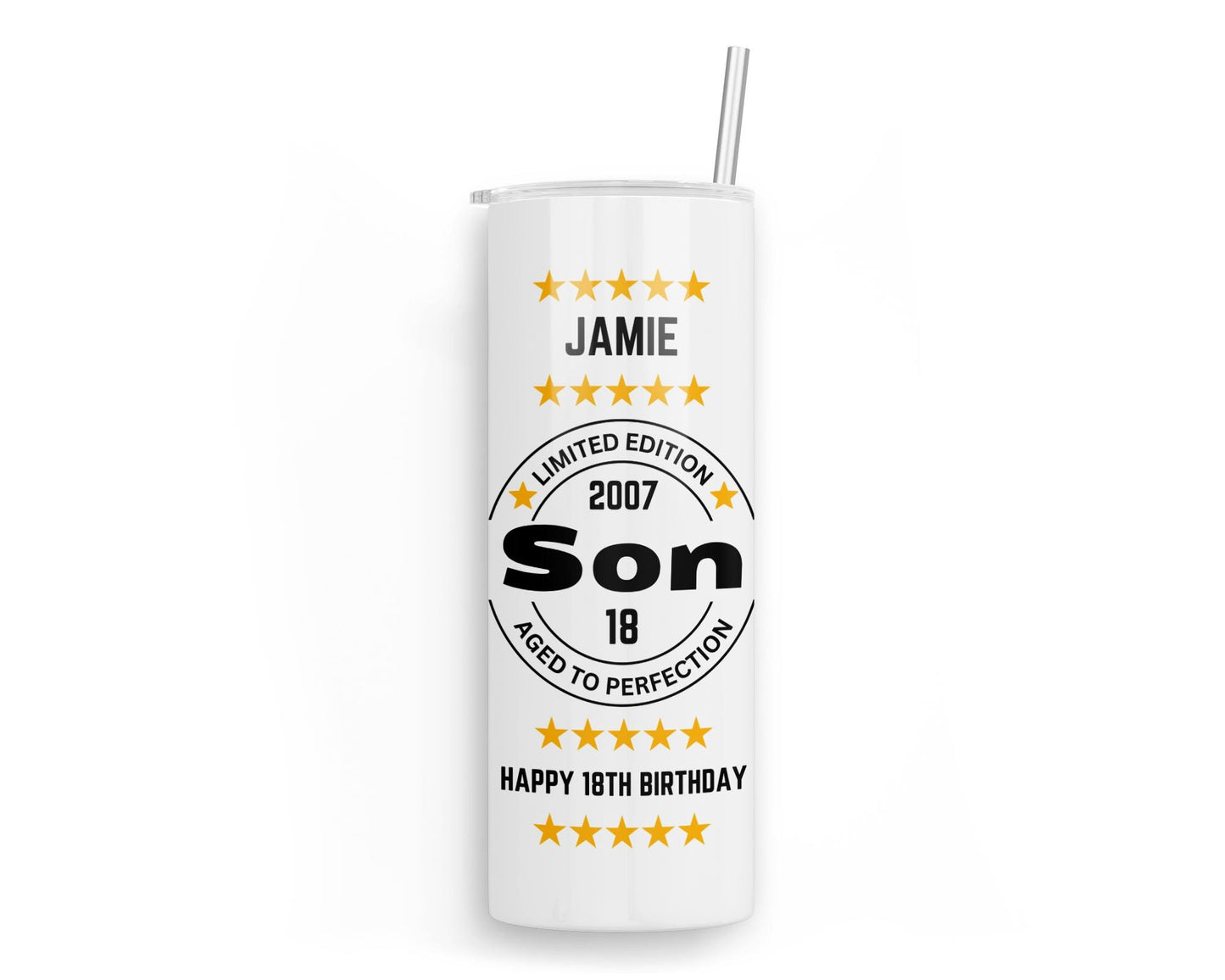 Personalised Insulated Tumbler Travel Bottle - 18th|21st Birthday Son