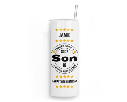 Personalised Insulated Tumbler Travel Bottle - 18th|21st Birthday Son