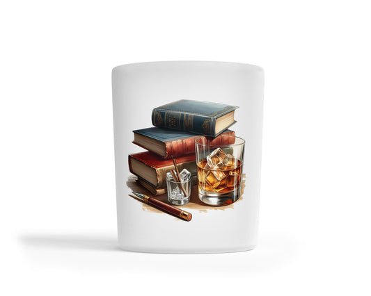 Personalised Whisky Glass - Books Design
