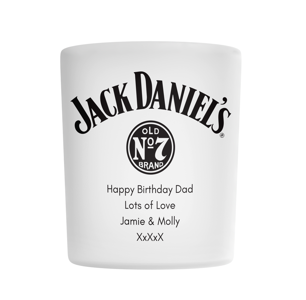 Personalised Frosted Glass Tumbler - Jack Daniels Whiskey Design