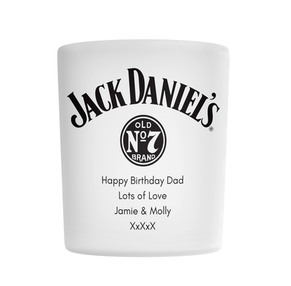 Personalised Frosted Glass Tumbler - Jack Daniels Whiskey Design