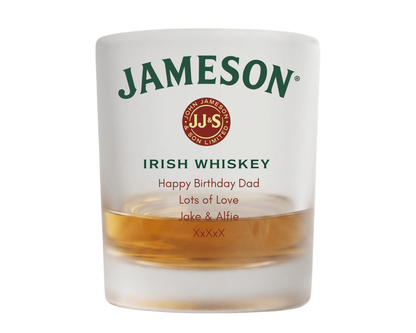 Personalised Frosted Glass Tumbler - Jameson Irish Whiskey Design