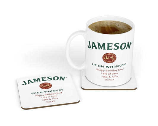 Personalised Jameson Irish Whiskey Mug & Coaster