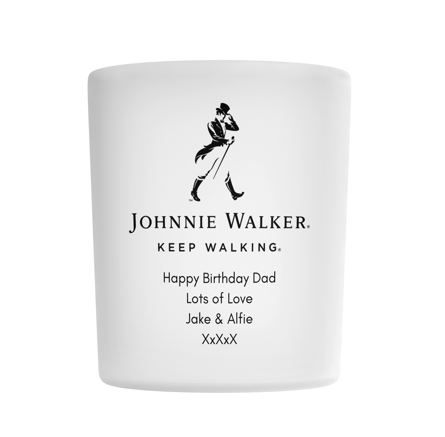 Personalised Frosted Glass Tumbler - Johnnie Walker Whisky Design