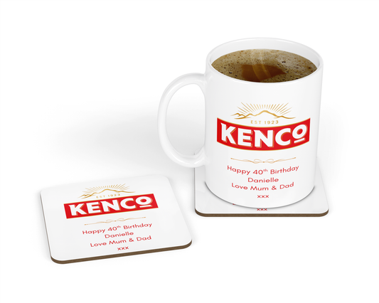 Personalised Kenco Coffee Mug & Coaster
