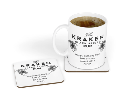 Personalised Kraken Rum Mug & Coaster