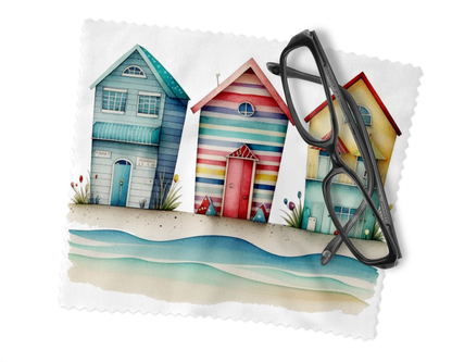 Personalised Glasses Case - Beach Hut Design