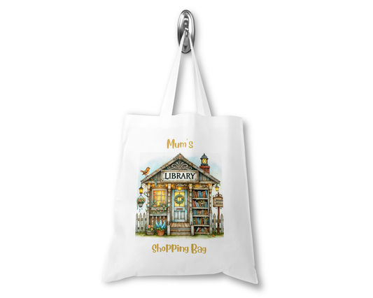 Personalised Tote Shopping Bag - Library