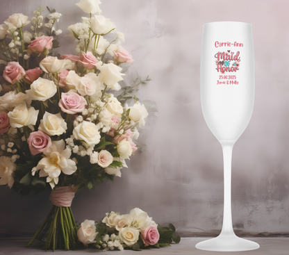 Personalised Flute Glass - Maid of Honor Wedding