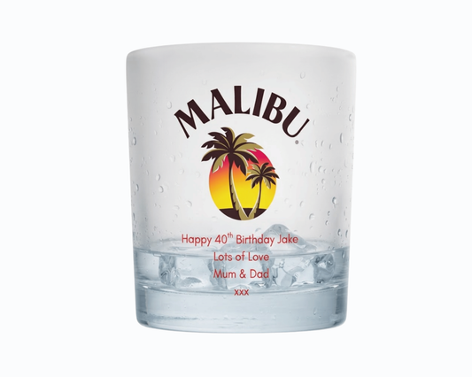 Personalised Malibu Rum Glass Tumbler