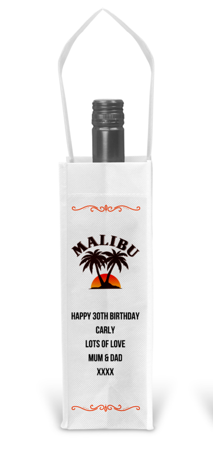Personalised Bottle Gift Bag - Malibu Design