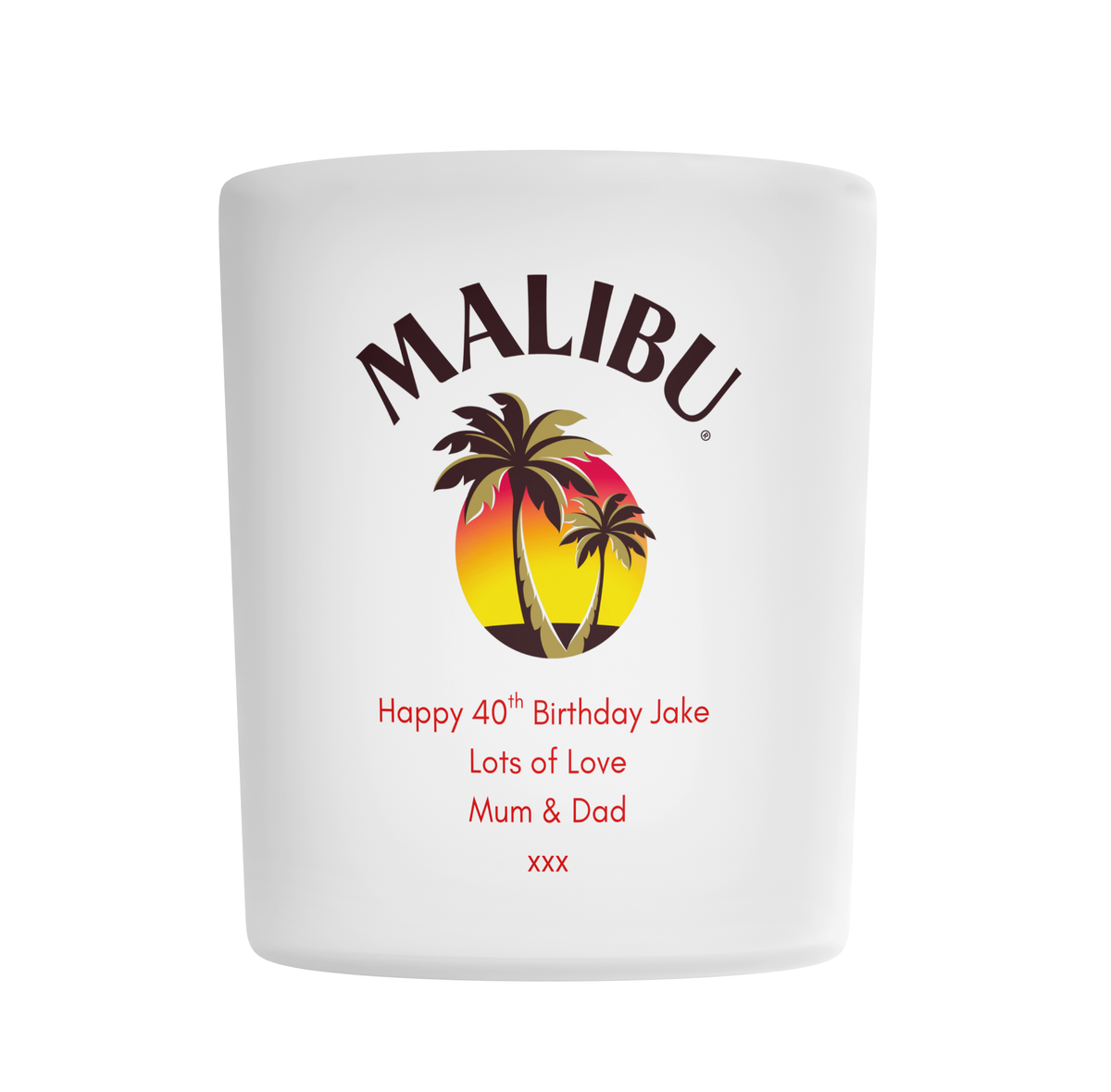 Personalised Malibu Rum Glass Tumbler