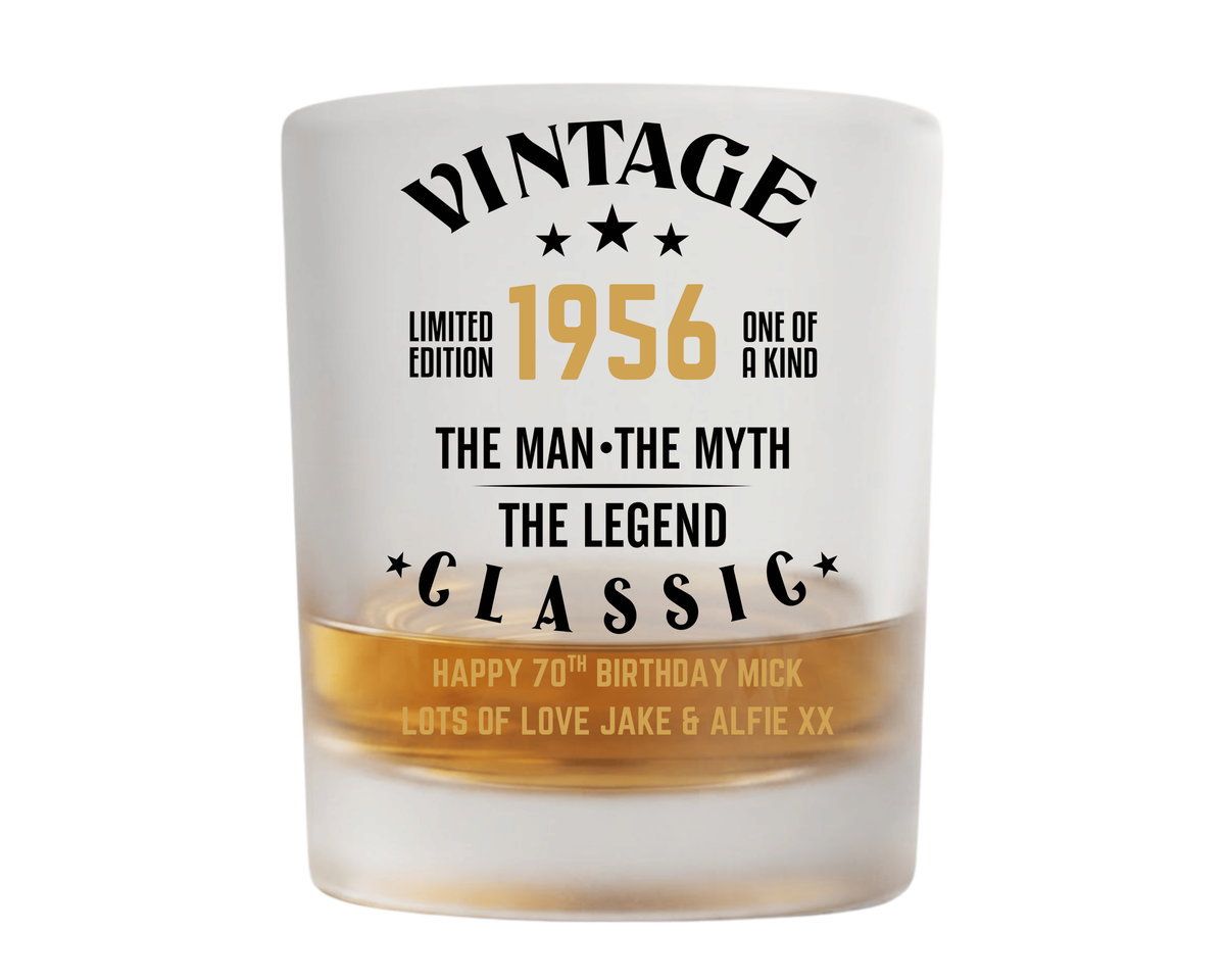 Personalised Frosted Glass Tumbler - The Man The Myth The Legend Design