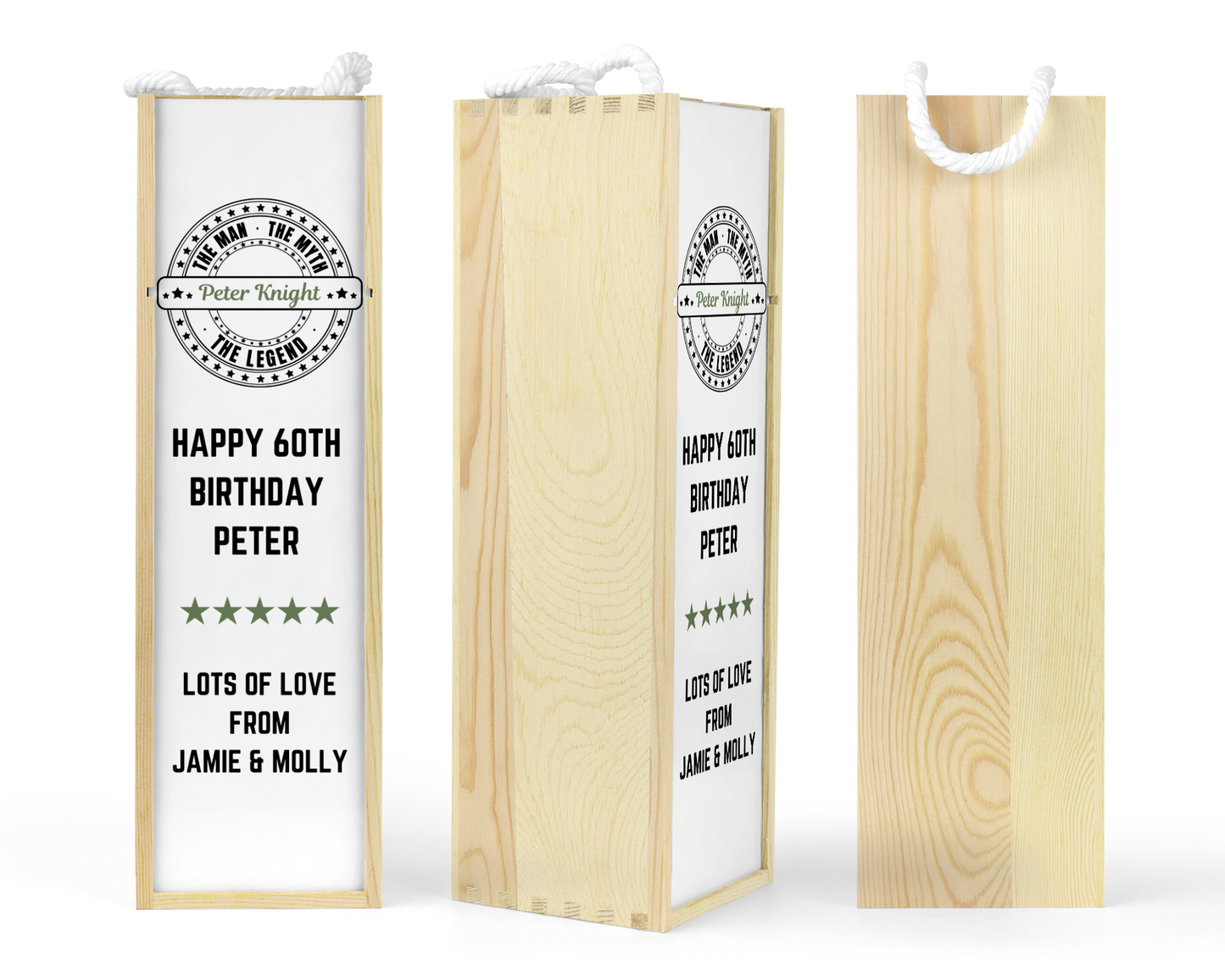 Personalised Wooden Bottle Gift Box - The Man The Myth The Legend