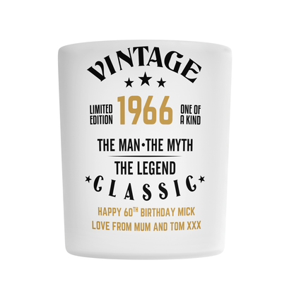 Personalised Frosted Glass Tumbler - The Man The Myth The Legend Design