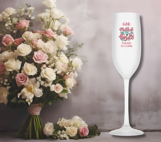 Personalised Flute Glass - Mother of the Bride Wedding