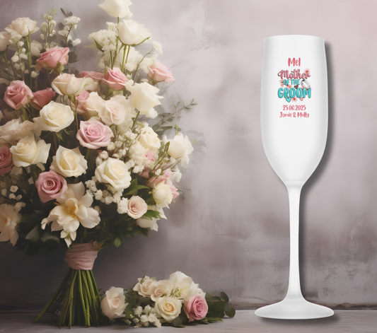 Personalised Flute Glass - Mother of the Groom Wedding