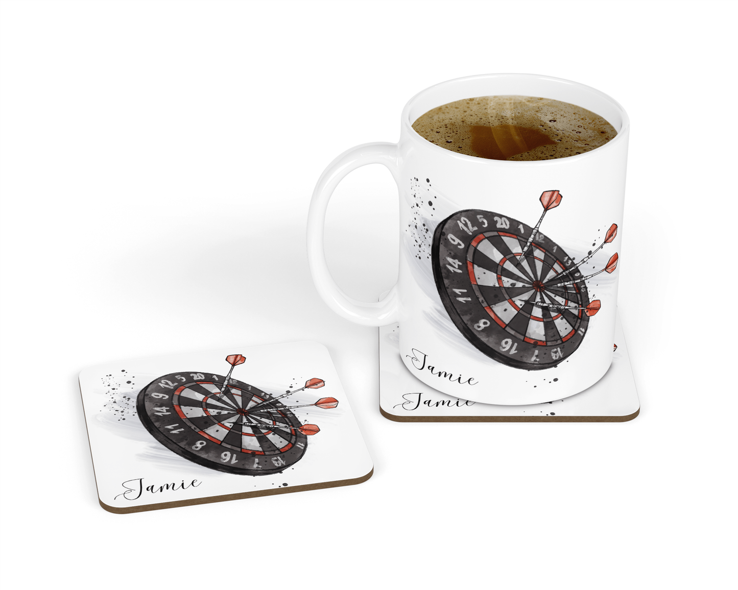 Personalised Mug & Coaster - Darts Design