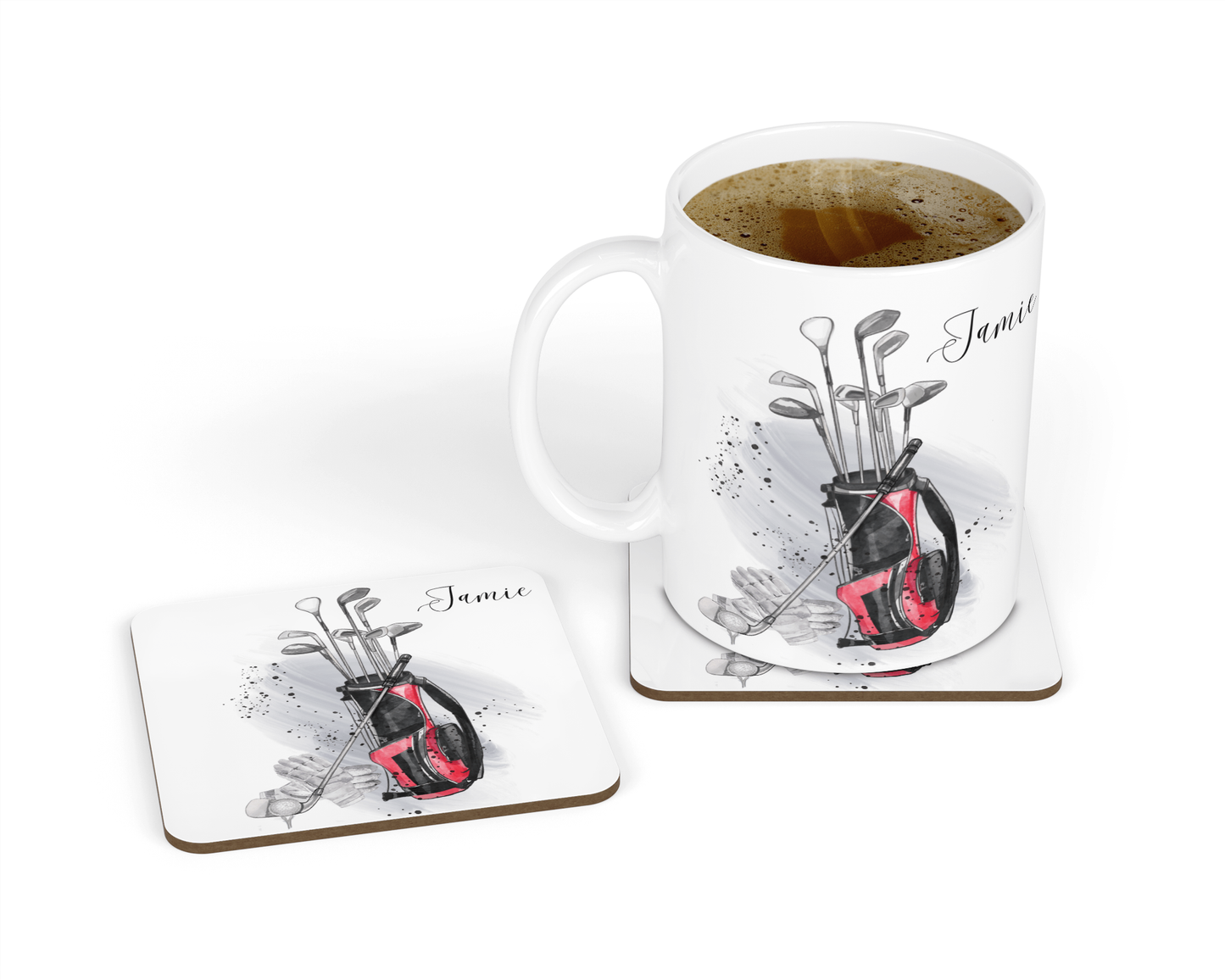 Personalised Mug & Coaster - Golf Design