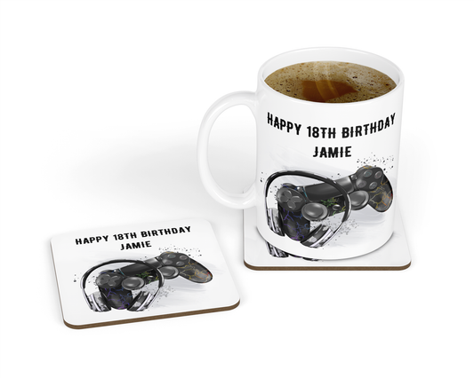 Personalised Mug & Coaster - Video Gaming Controller