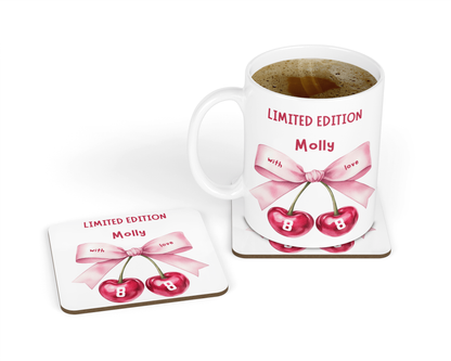 Personalised Mug & Coaster - Cherry 88 Design