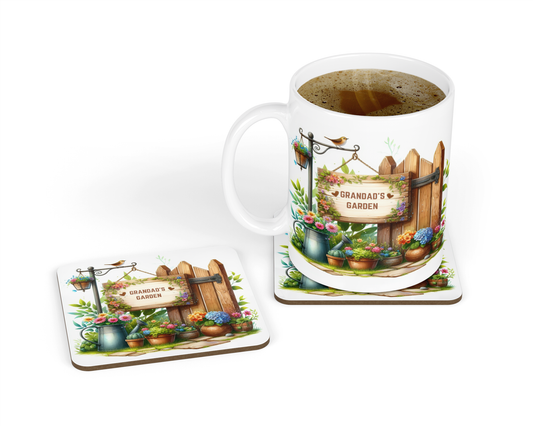 Personalised Mug & Coaster - Garden Design