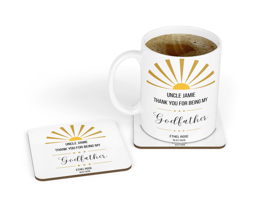Personalised Mug & Coaster - Godfather Thank You