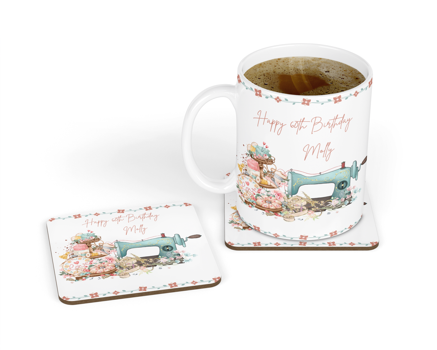 Personalised Mug & Coaster - Sewing Machine