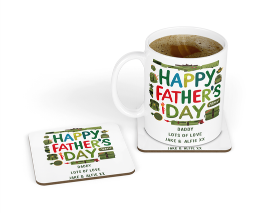 Personalised Mug & Coaster - Father's Day Army