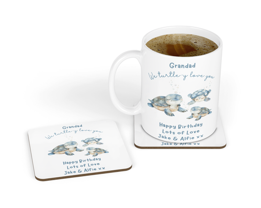 Personalised Mug & Coaster - Turtles