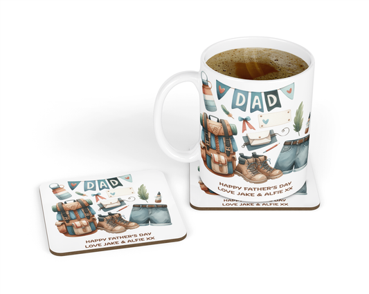 Personalised Mug & Coaster - Father's Day Walking