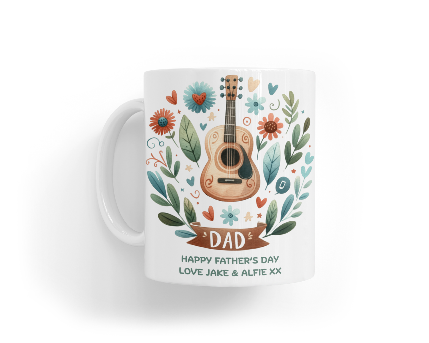Personalised Mug & Coaster - Guitar Design