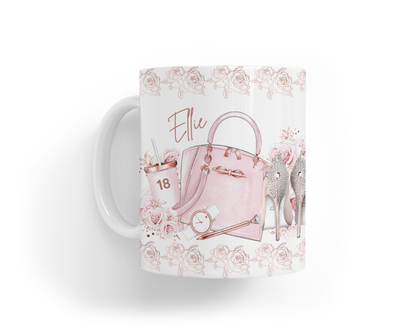 Personalised Mug - Pink Shoes & Handbag