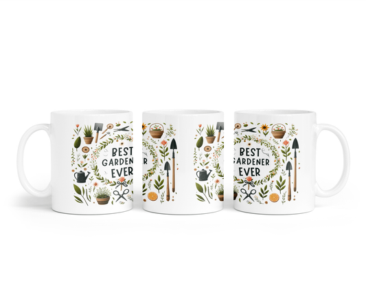 Ceramic Mug - 'Best Gardener' Design