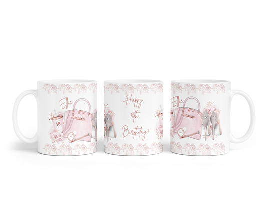Personalised Mug - Pink Shoes & Handbag