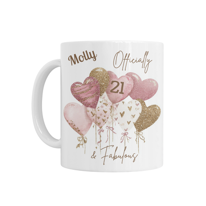 Personalised Ceramic Mug - Officially Fabulous Birthday Design