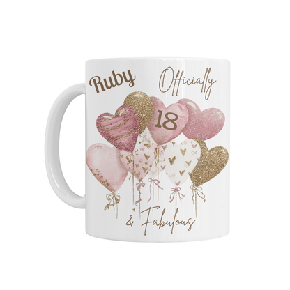 Personalised 18th Birthday Mug - Officially 18 & Fabulous