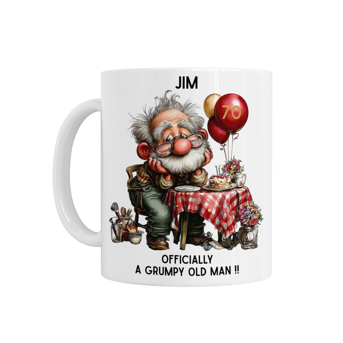 Personalised Ceramic Mug - Grumpy Old Man Birthday Design